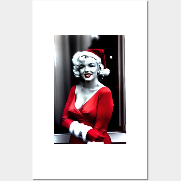 Santa Marilyn (Celebrity Christmas) Wall Art by robsteadman